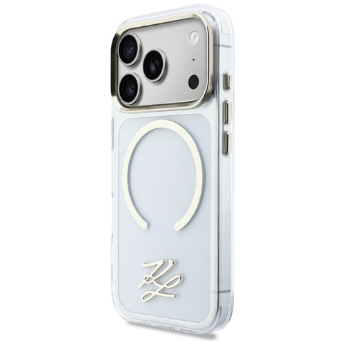 Karl Lagerfeld IML KL Script Logo MagSafe Case for iPhone 17 Pro - Clear