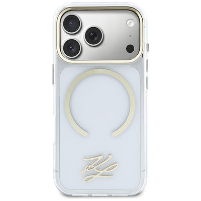 Karl Lagerfeld IML KL Script Logo MagSafe Case for iPhone 17 Pro - Clear