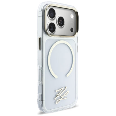 Karl Lagerfeld IML KL Script Logo MagSafe Case for iPhone 17 Pro - Clear