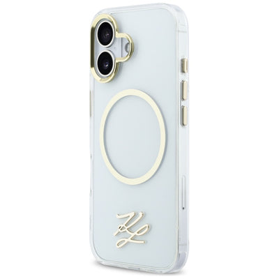 Karl Lagerfeld IML KL Script Logo MagSafe Case for iPhone 17 - Transparent
