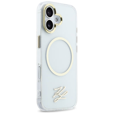 Karl Lagerfeld IML KL Script Logo MagSafe Case for iPhone 17 - Transparent
