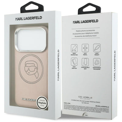 Karl Lagerfeld K Head Point Logo MagSafe Case for iPhone 17 Pro - Pink