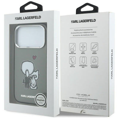 Karl Lagerfeld Karl &amp; Choupette Back MagSafe Case for iPhone 17 Pro Max - Black