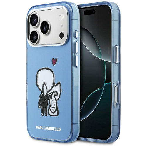 Karl Lagerfeld Karl &amp; Choupette Back MagSafe Case for iPhone 17 Pro Max - Blue