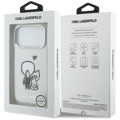 Karl Lagerfeld Karl &amp; Choupette Back MagSafe Case for iPhone 17 Pro Max - Clear