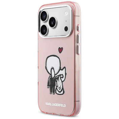 Karl Lagerfeld Karl &amp; Choupette Back MagSafe Case for iPhone 17 Pro Max - Pink