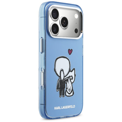 Karl Lagerfeld Karl &amp; Choupette Back MagSafe Case for iPhone 17 Pro - Blue