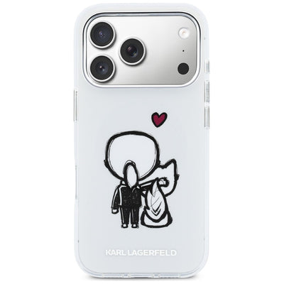 Karl Lagerfeld Karl &amp; Choupette Back MagSafe Case for iPhone 17 Pro - Clear