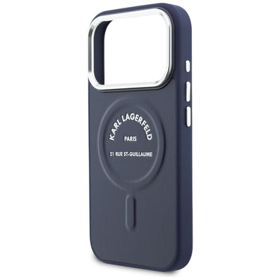 Etui Karl Lagerfeld Karl RSG Logo MagSafe na iPhone 17 Pro - niebieskie