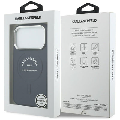Etui Karl Lagerfeld Karl RSG Logo MagSafe na iPhone 17 Pro - niebieskie