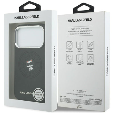 Karl Lagerfeld Point &amp; Choupette Sketch MagSafe Case for iPhone 17 Pro - Black