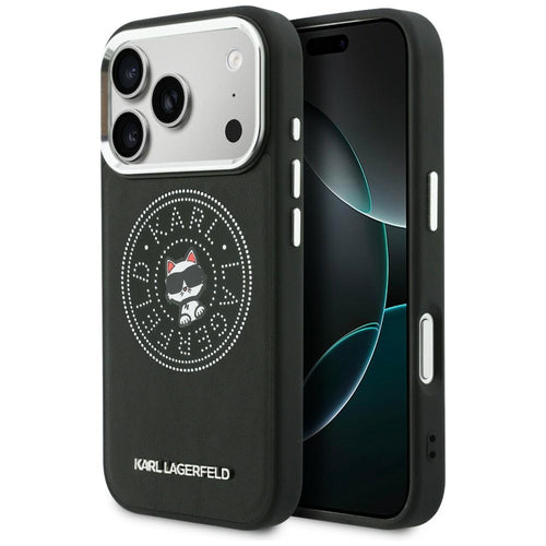 Karl Lagerfeld Point &amp; Choupette Sketch MagSafe Case for iPhone 17 Pro Max - Black