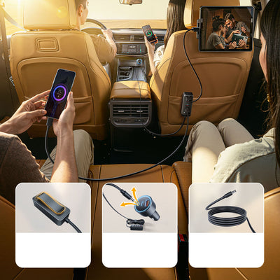 Orico ChargeClip 108W Car Charger 2x USB-A + 4x USB-C with Clip - Black