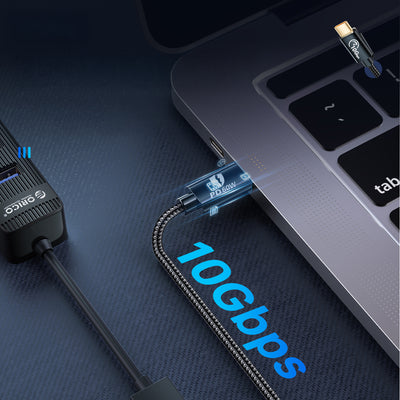 Orico CAF31 USB-C - USB-A 3.1 Gen 2 10Gbps 1m OTG adapter - black