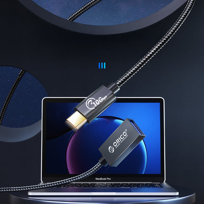 Orico CAF31 USB-C - USB-A 3.1 Gen 2 10Gbps 1m OTG adapter - black
