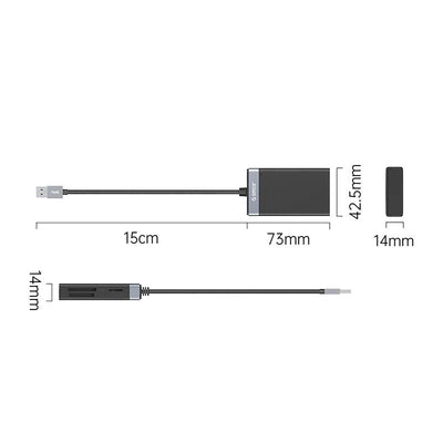 Orico CL4D-A3 USB-A 3.0 SD microSD CF MS 5 Gb/s Memory Card Reader - Black and Silver