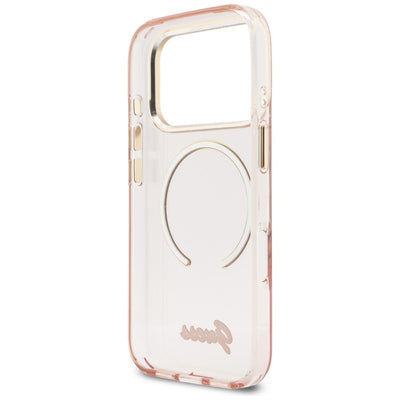 Guess IML Script Metal MagSafe Case for iPhone 17 Pro Max - Pink