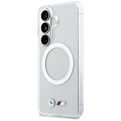 BMW IML Shockproof Metal Logo MagSafe Case for Samsung Galaxy S26 - Transparent
