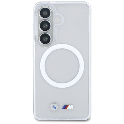 BMW IML Shockproof Metal Logo MagSafe Case for Samsung Galaxy S26 - Transparent