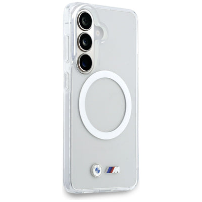 BMW IML Shockproof Metal Logo MagSafe Case for Samsung Galaxy S26 - Transparent