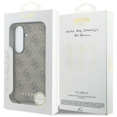 Guess 4G Classic Logo Charm MagSafe Case for Samsung Galaxy S26 - Brown