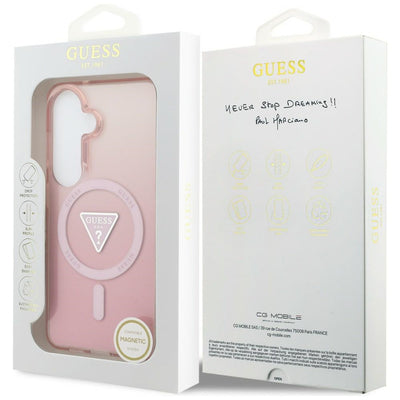 Guess IML Gradient Triangle MagSafe Case for Samsung Galaxy S26 - Pink