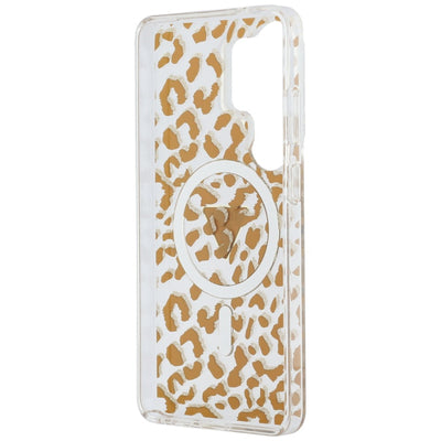 Guess IML Leopard Print Triangle MagSafe Case for Samsung Galaxy S26 Ultra - Brown