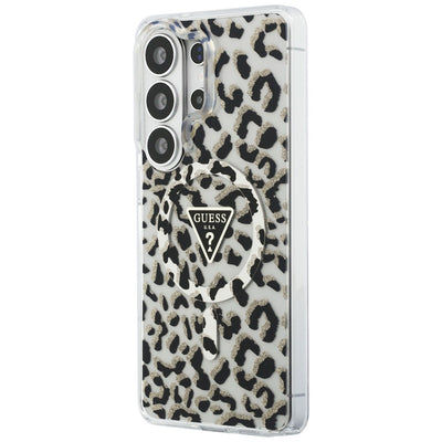 Guess IML Leopard Print Triangle MagSafe Case for Samsung Galaxy S26 Ultra - Black