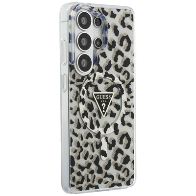 Guess IML Leopard Print Triangle MagSafe Case for Samsung Galaxy S26 Ultra - Black