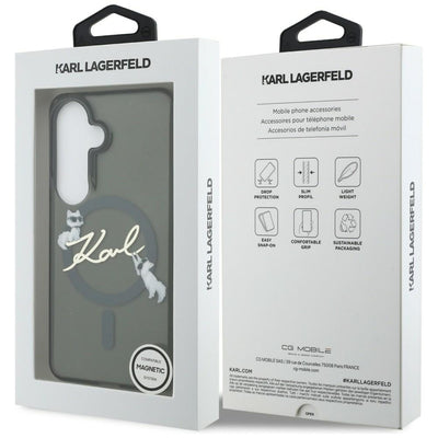 Karl Lagerfeld IML KC Script MagSafe Case for Samsung Galaxy S26 Plus - Black