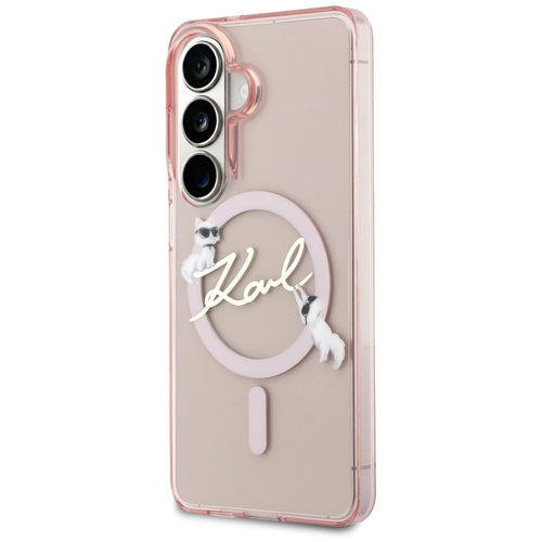 Karl Lagerfeld IML KC Script MagSafe Case for Samsung Galaxy S26 - Pink