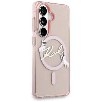 Karl Lagerfeld IML KC Script MagSafe Case for Samsung Galaxy S26 - Pink