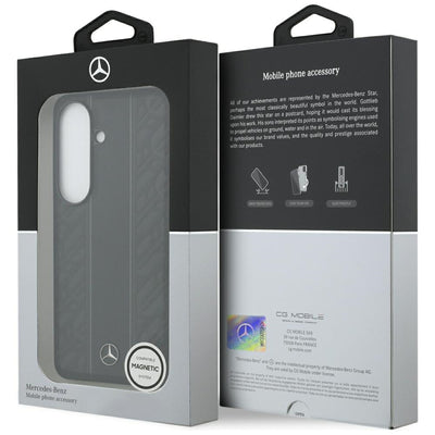 Mercedes Laurel Leaves Vertical Stripes MagSafe Case for Samsung Galaxy S26 - Black