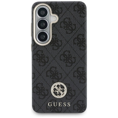 Guess 4G Rhinestone Round Logo MagSafe Case for Samsung Galaxy S26 - Black