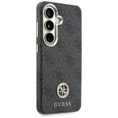 Guess 4G Rhinestone Round Logo MagSafe Case for Samsung Galaxy S26 - Black