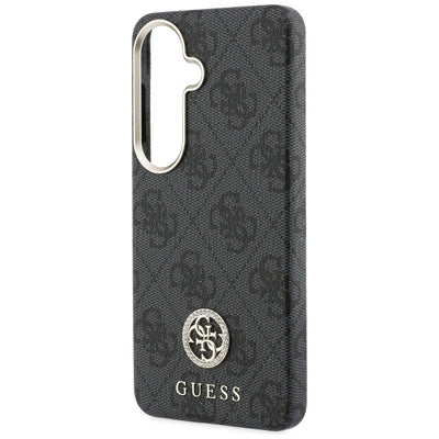 Guess 4G Rhinestone Round Logo MagSafe Case for Samsung Galaxy S26 - Black