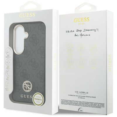 Guess 4G Rhinestone Round Logo MagSafe Case for Samsung Galaxy S26 - Black