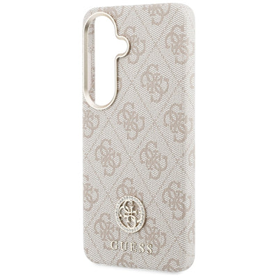 Guess 4G Rhinestone Round Logo MagSafe Case for Samsung Galaxy S26 - Pink