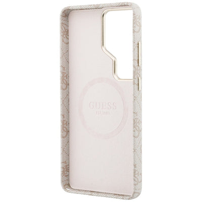 Guess 4G Rhinestone Round Logo MagSafe Case for Samsung Galaxy S26 Ultra - Pink
