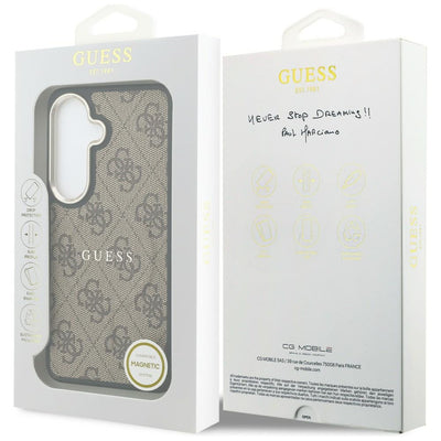 Etui Guess 4G Embossed Ring MagSafe na Samsung Galaxy S26 - brązowe