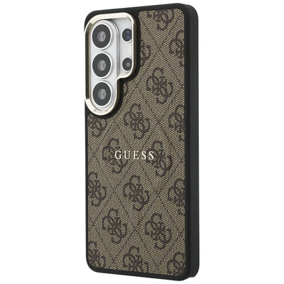 Etui Guess 4G Embossed Ring MagSafe na Samsung Galaxy S26 Ultra - brązowe