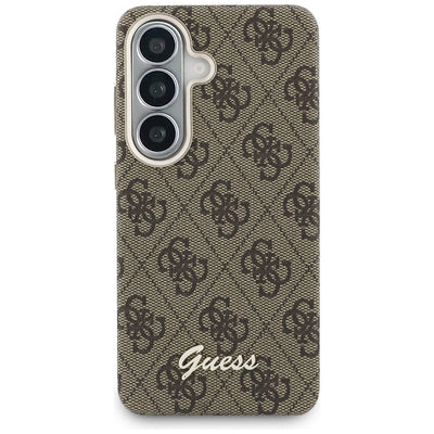 Etui Guess 4G Script MagSafe na Samsung Galaxy S26 - brązowe