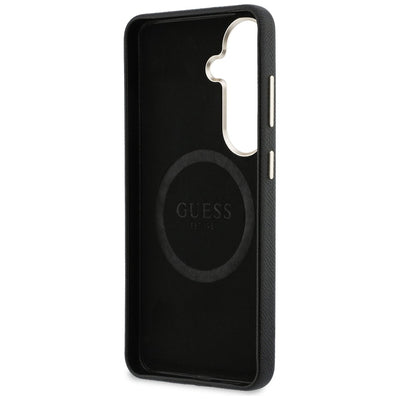 Etui Guess Rhinestone Round Logo MagSafe na Samsung Galaxy S26 - czarne