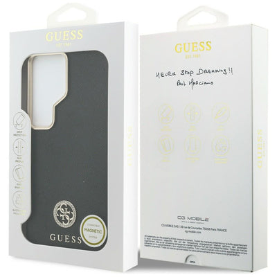 Guess Rhinestone Round Logo MagSafe Case for Samsung Galaxy S26 Ultra - Black