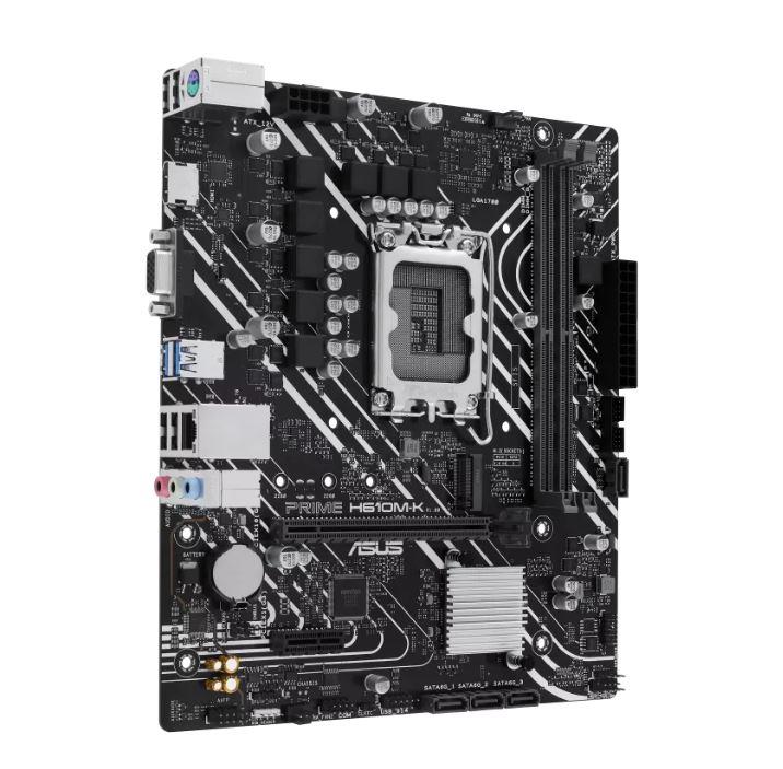 Mainboard ASUS Intel H610 LGA1700 Micro-ATX Memory DDR5 Memory slots 2 1xPCI-Express 3.0 1x 1xPCI-Express 4.0 16x 1xM.2 1x15pin D-sub 1xHDMI 4xUSB 2.0 2xUSB 3.2 1xPS/2 1xRJ45 3xAudio port PRIMEH610M-K
