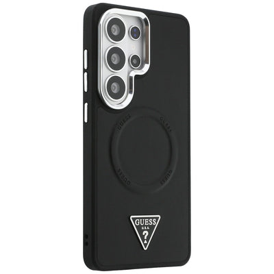 Guess Embossed Ring Triangle Logo MagSafe Case for Samsung Galaxy S26 Ultra - Black