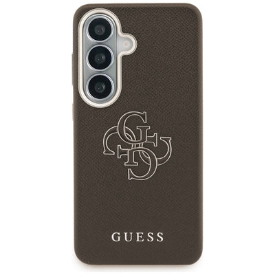 Guess Grained Big 4G Metal Logo Case for Samsung Galaxy S26+ - Brown