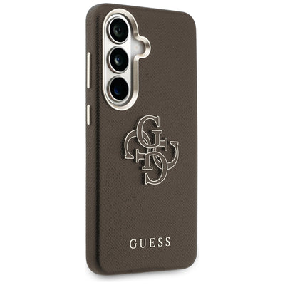 Guess Grained Big 4G Metal Logo Case for Samsung Galaxy S26+ - Brown