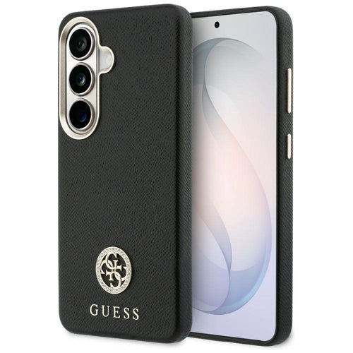 Guess Rhinestone Round Logo MagSafe Case for Samsung Galaxy S26+ - Black