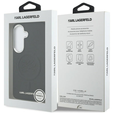 Karl Lagerfeld Embossed Ring Initials MagSafe Case for Samsung Galaxy S26 - Black